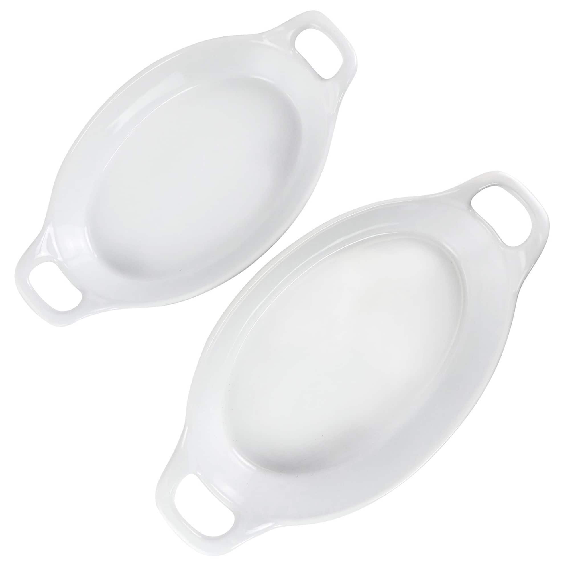 Martha Stewart White Oval Stoneware Baker Set